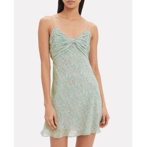 Intermix Divine Heritage Printed Mini Sage Slip Dress S